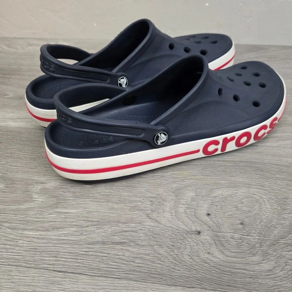 Crocs Navy Blue Bayaband Clogs Size 12 Casual Sporty Logo Clog Sporty